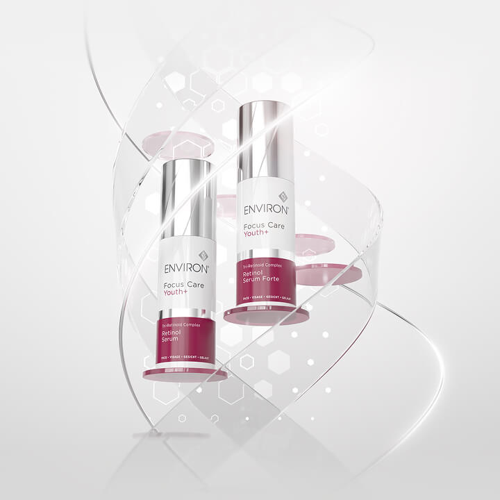 Environ Skincare Retinol Serum and Retinol Forte Booster – advanced vitamin A serums designed to support skin renewal, improve texture, and reduce visible signs of aging.